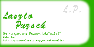 laszlo puzsek business card